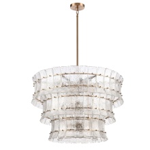 Arabela Lighting 85350-16 - 35.5" Sophie Pendant in Lacquered Gold with Textured Rectangular Glass Panels