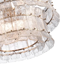 Arabela Lighting 85351-9 - 28" Sophie Pendant in Lacquered Gold with Textured Rectangular Glass Panels
