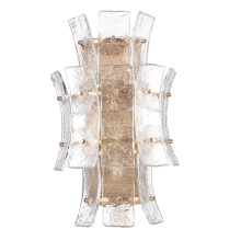 Arabela Lighting 85356-4 - 19.75" Sophie Sconce in Lacquered Gold with Textured Rectangular Glass Panels