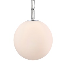 Arabela Lighting 85376-1 - 13.75" Concentra Pendant in Polished Chrome with Striated White Glass Globes