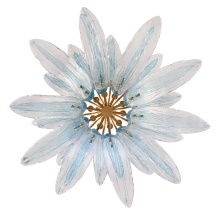 Arabela Lighting 85390-10 - 39.5" Fiore Pendant in Antique Gold Leaf with Textured Carribean Blue Glass