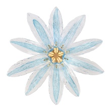 Arabela Lighting 85394-5 - 33" Fiore Semi Flush in Antique Gold Leaf with Textured Carribean Blue Glass