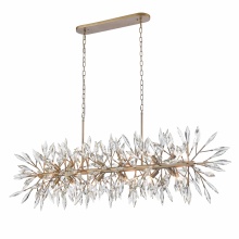 Arabela Lighting 85420-12 - 60" Crystal Fusion Linear Chandelier in Peruvian Gold with Large Faceted Clear Crystals