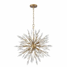 Arabela Lighting 85421-8 - 30" Crystal Fusion Chandelier in Peruvian Gold with Large Faceted Clear Crystals