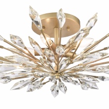 Arabela Lighting 85425-5 - 28" Crystal Fusion Semi Flush in Peruvian Gold with Large Faceted Clear Crystals