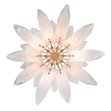 Arabela Lighting 85490-10 - 39.5" Fiore Pendant in Antique Gold Leaf with Textured Arctic Mist Glass