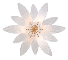 Arabela Lighting 85491-6 - 32.25" Fiore Pendant in Antique Gold Leaf with Textured Arctic Mist Glass