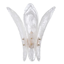 Arabela Lighting 85495-1 - 17.5" Fiore Sconce in Antique Gold Leaf with Textured Arctic Mist Glass