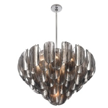 Arabela Lighting 85511-13 - 31.5" Chateau Pendant in Polished Chrome with Curved Dark Gray Smoke Glass