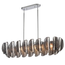 Arabela Lighting 85513-6 - 47.25" Chateau Linear Chandelier in Polished Chrome with Curved Dark Gray Smoke Glass