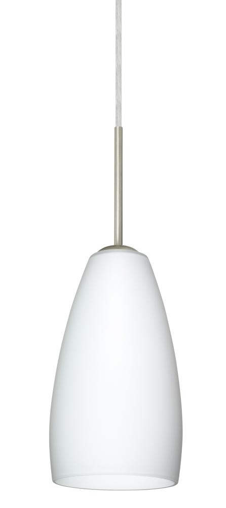 Besa Chrissy Pendant Satin Nickel Opal Matte 1x50W B10 Medium Base