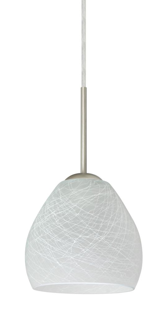 Besa Bolla LED Pendant Cocoon Satin Nickel 1x9W LED