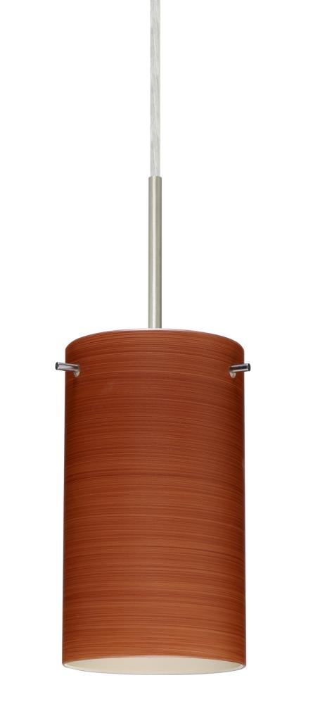 Besa Stilo 7 Pendant Satin Nickel Cherry 1x40W B10 Med