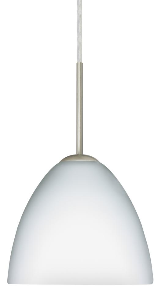 Besa Sasha LED Pendant 1Bc Opal Matte Satin Nickel 1x9W LED