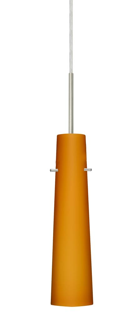 Besa Camino Pendant Satin Nickel Amber Matte 1x5W LED