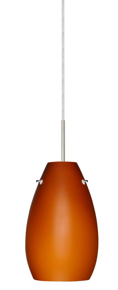 Besa Pera 9 LED Pendant Amber Matte Satin Nickel 1x9W LED