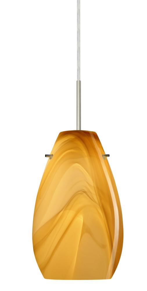 Besa Pera 9 LED Pendant Honey Satin Nickel 1x9W LED