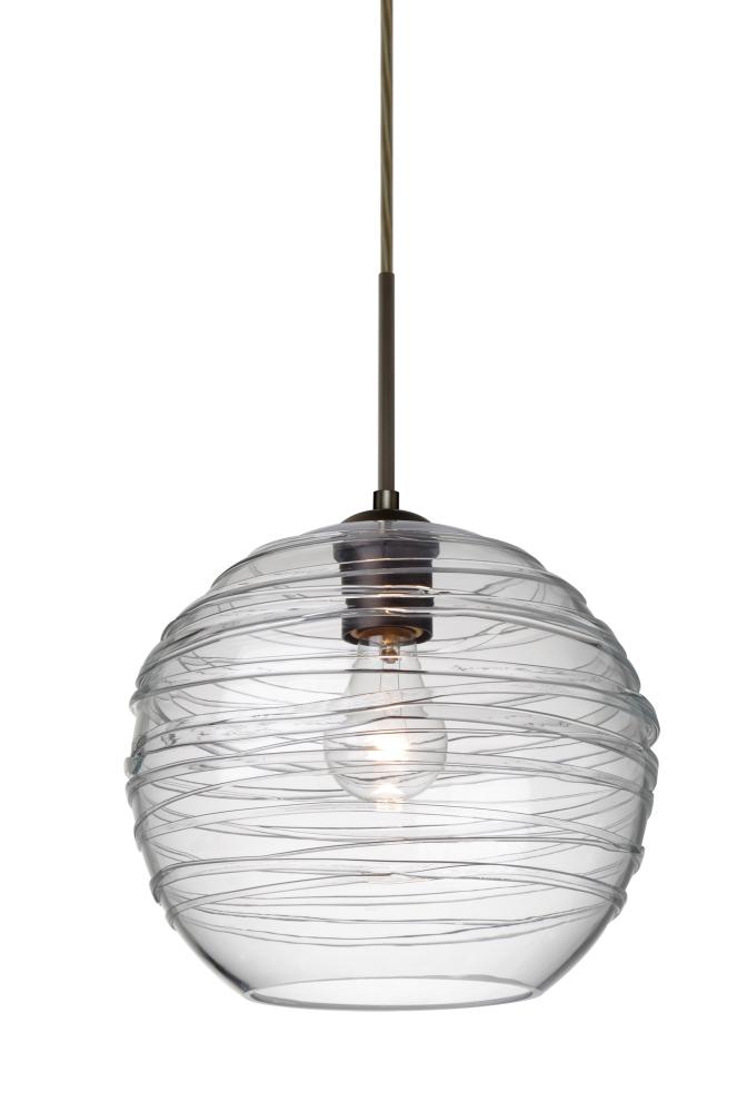 Besa Wave 10 Pendant Bronze Clear 1x60W Medium Base