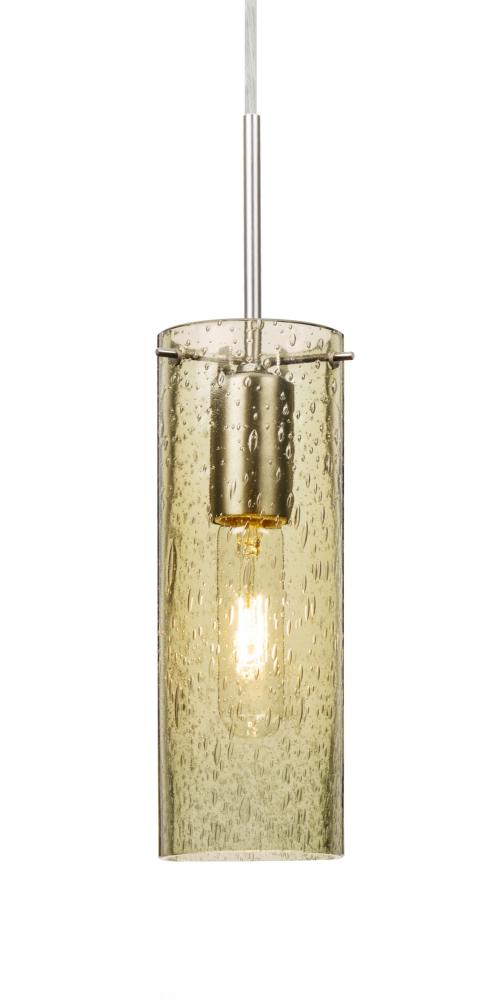 Besa, Juni 10 Cord Pendant, Gold Bubble, Satin Nickel, 1x60W Medium Base