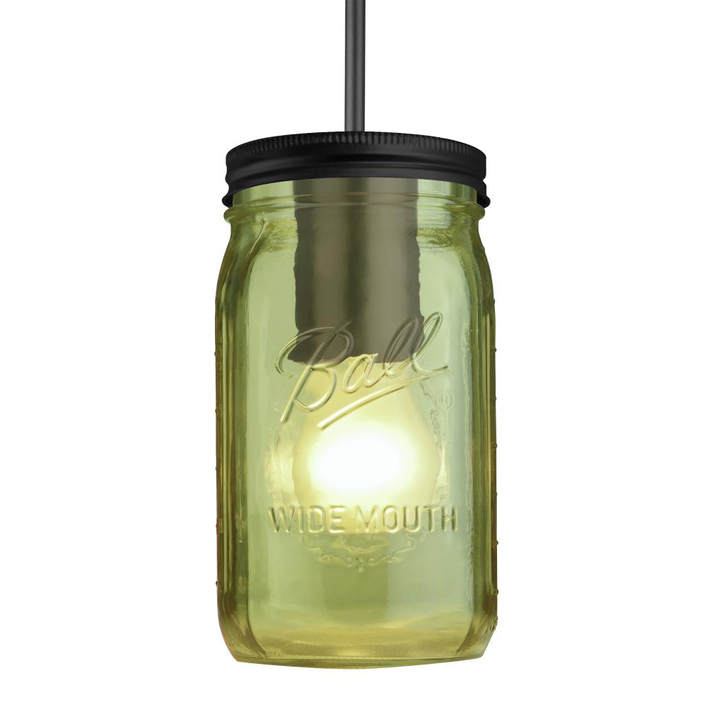 Besa Pendant Milo 4 Black Green 1x40W MAX E26 Base