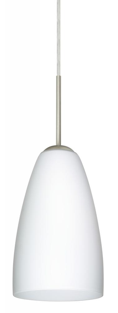 Besa Riva 9 LED Pendant Opal Matte Satin Nickel 1x9W LED