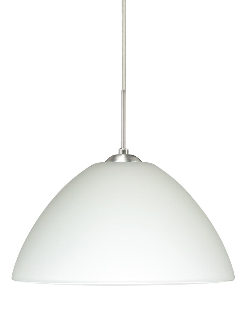 Besa Tessa LED Pendant White Satin Nickel 1x9W LED