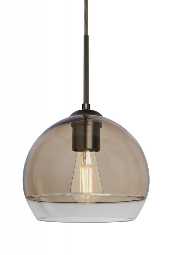 Besa, Ally 8 Cord Pendant, Smoke/Clear, Bronze Finish, 1x5W LED Filament