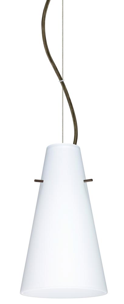 Besa Cierro LED Cable Pendant Opal Matte Bronze 1x9W LED