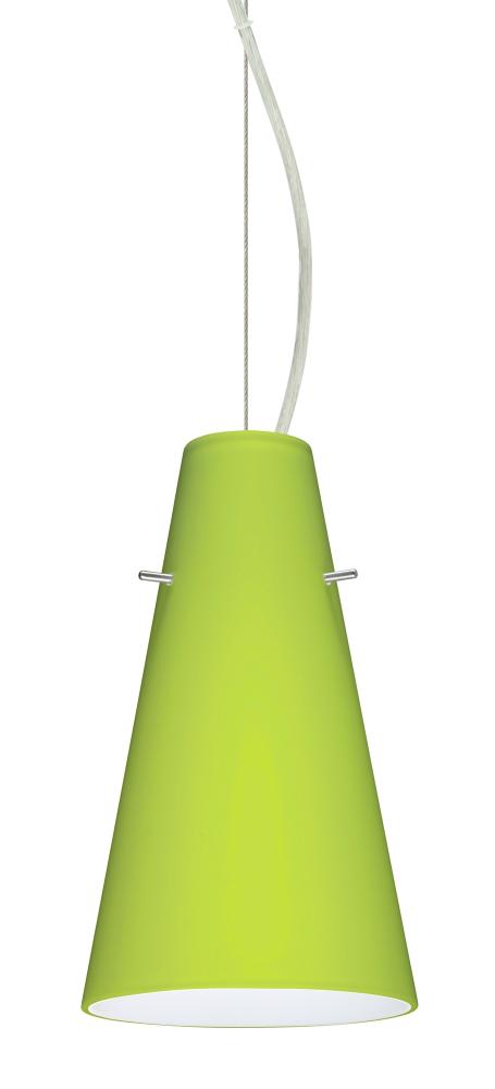 Besa Cierro Cable Pendant Chartreuse Satin Nickel 1x9W LED