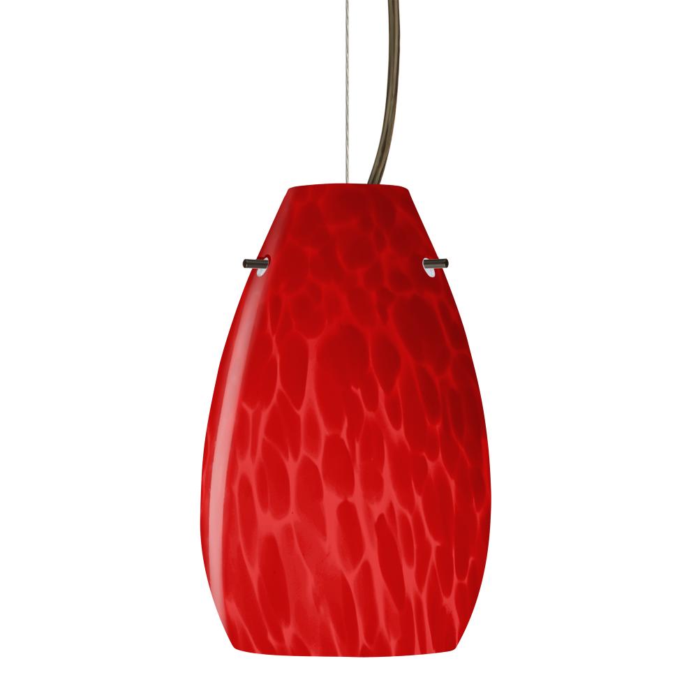 Besa, Pera 9 Cord Pendant, Red Cloud, Bronze Finish, 1x100W MAX E26 Base