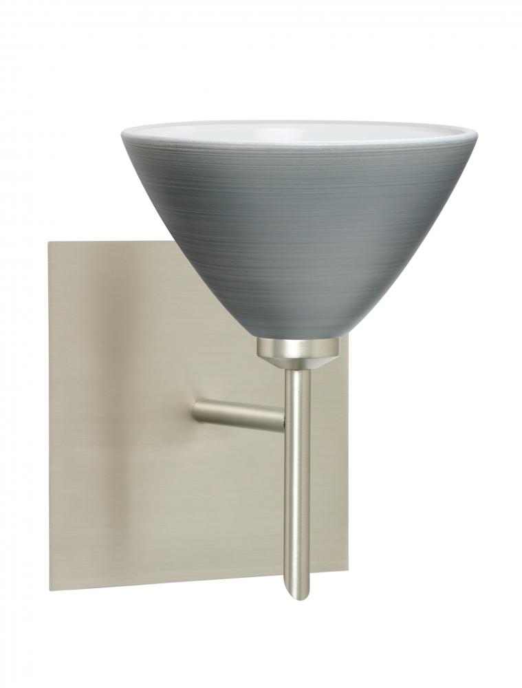 Besa Wall With SQ Canopy Domi Satin Nickel Titan 1x40W G9