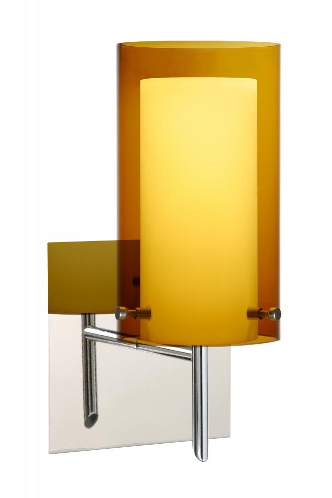 Besa Pahu 4 Wall With SQ Canopy 1SW Transparent Armagnac/Opal Chrome 1x40W G9