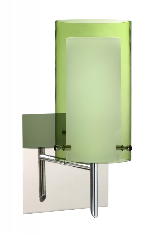 Besa Pahu 4 Wall With SQ Canopy 1SW Transparent Olive/Opal Chrome 1x40W G9