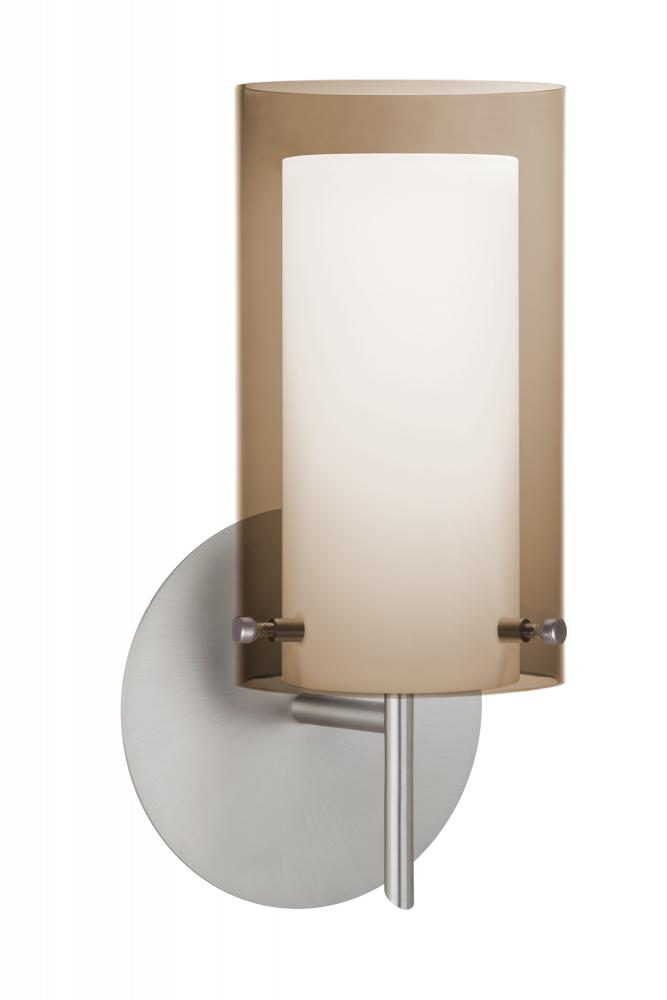 Besa Pahu 4 Wall 1SW Transparent Smoke/Opal Satin Nickel 1x40W G9