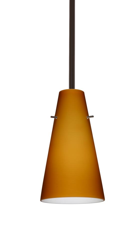 Besa Cierro Stem Pendant Bronze Amber Matte 1x100W Medium Base