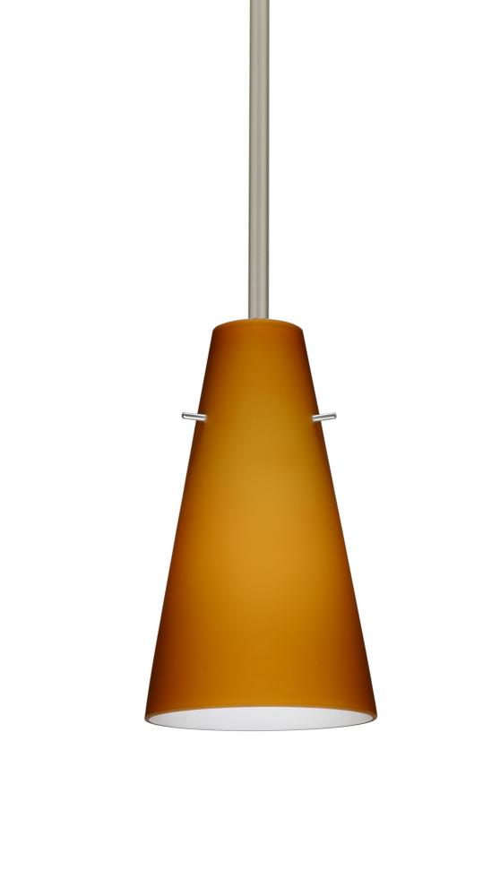 Besa Cierro LED Pendant Amber Matte Satin Nickel 1x9W LED