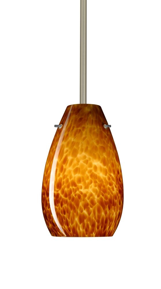 Besa Pera 9 LED Pendant Amber Cloud Satin Nickel 1x9W LED