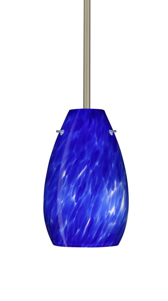 Besa Pera 9 Stem Pendant Satin Nickel Blue Cloud 1x100W Medium Base