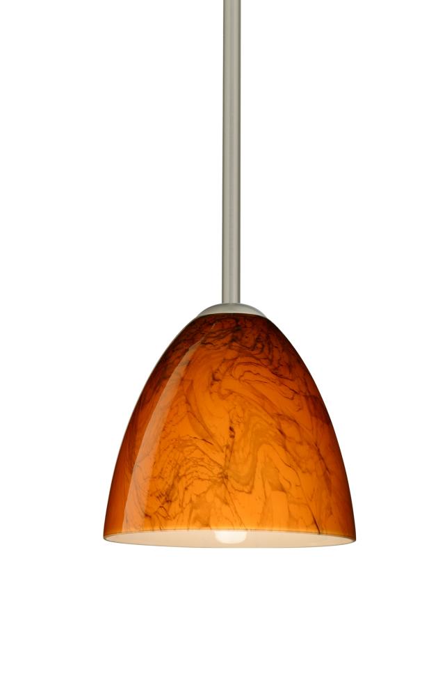 Besa Vila Stem Pendant Satin Nickel Habanero 1x60W Medium Base