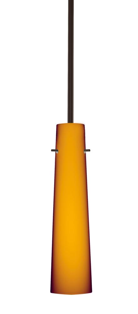 Besa Camino Stem Pendant Bronze Amber Matte 1x40W Halogen