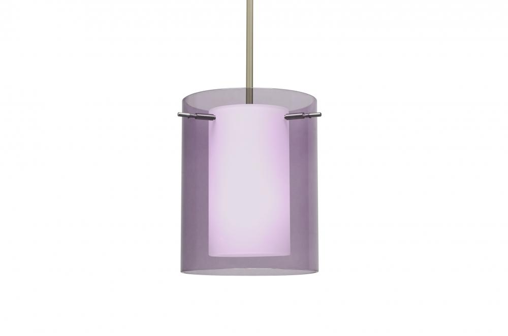 Besa Pahu 8 LED Pendant 1Tt Transparent Amethyst Satin Nickel 1x11W LED