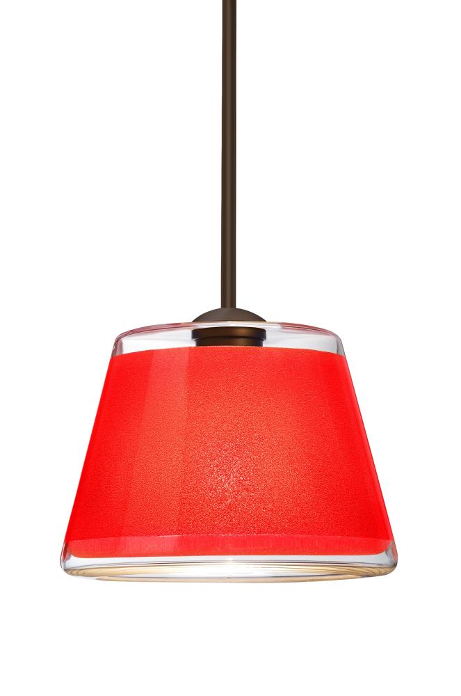 Besa Stem Pendant Pica 9 Bronze Red Sand 1x75W Medium Base