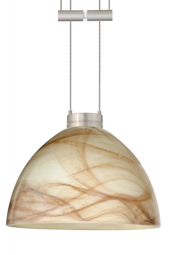 Besa Pendant Brella Satin Nickel Mocha 1x50W Halogen