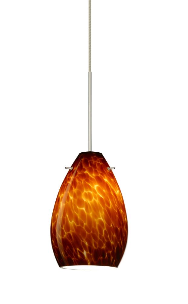 Besa Pendant Pera 6 Satin Nickel Amber Cloud 1x5W LED