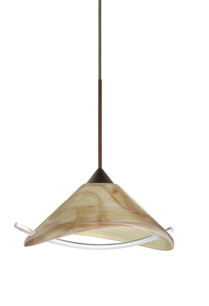 Besa Pendant Hoppi Bronze Mocha/Clear 1x3W LED