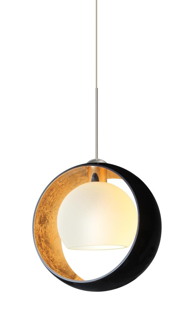 Besa Pendant Pogo Satin Nickel Black/Inner Gold 1x5W LED