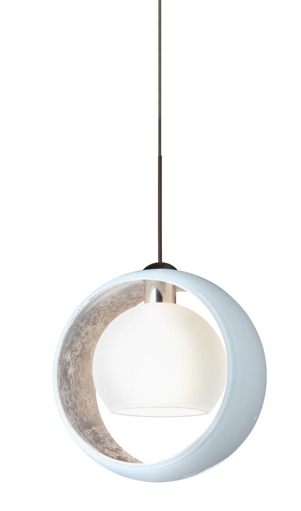 Besa Pendant Pogo Bronze White/Inner Silver 1x35W Halogen