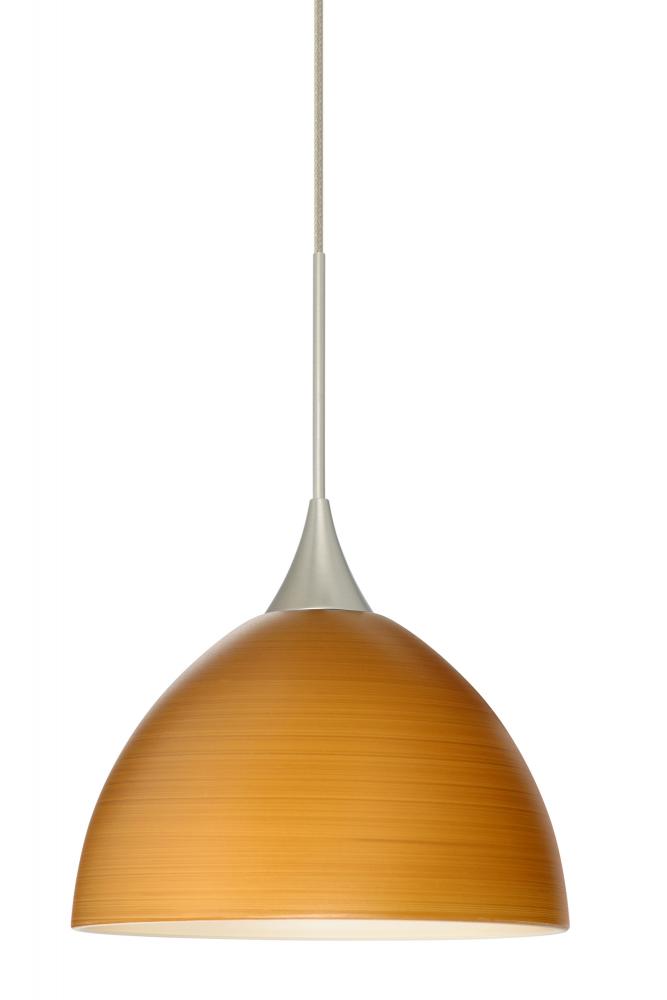 Besa Pendant Brella Satin Nickel Oak 1x6W LED