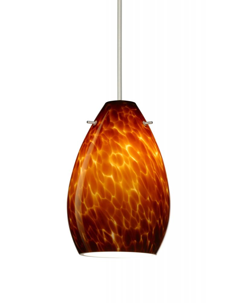 Besa Pendant Pera 6 Satin Nickel Amber Cloud 1x5W LED