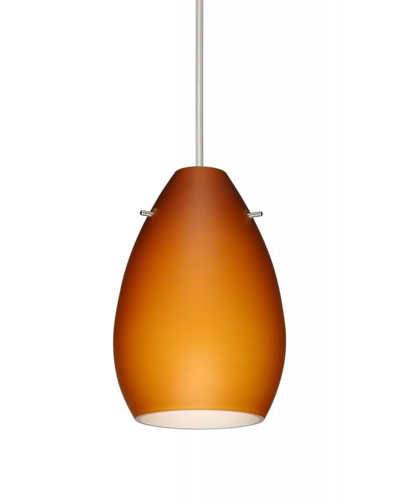 Besa Pendant Pera 6 Satin Nickel Amber Matte 1x5W LED